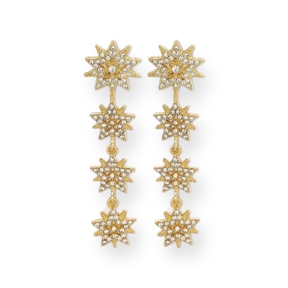 BaubleBar Jewelry - SUGARFIX by BaubleBar Starburst Convertible Crystal Drop Earrings - Gold - NWT